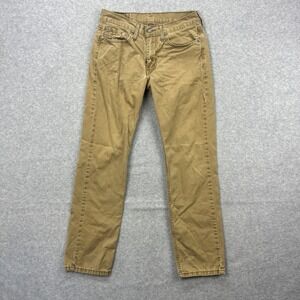 Levis‎ 514 Jeans Mens 30x30 Brown Khaki Pants Canvas Distressed Work Utility